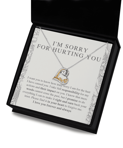 Apology Gift - I'm Sorry, I Promise to Do Everything - Love Dancing Heart Pendant Necklace - Mallard Moon Gift Shop