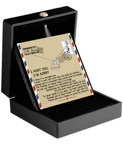 Apology Gift for Girlfriend, Wife, Soulmate - Sorry, Makes Me Sad - Love Dancing Heart Pendant Necklace - Mallard Moon Gift Shop