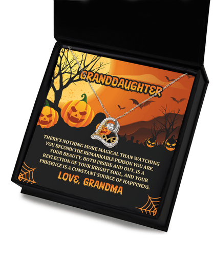 Granddaughter Halloween Gift - Nothing More Magical - Love Dancing Heart Necklace - Mallard Moon Gift Shop