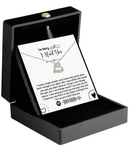 Apology Gift for Girlfriend, Wife, Soulmate - Sorry, You Didn't Deserve - Love Dancing Heart Pendant Necklace - Mallard Moon Gift Shop