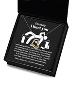Apology Gift for Girlfriend, Wife, Soulmate - Sorry, Nothing Can Change The Past - Love Dancing Heart Pendant Necklace