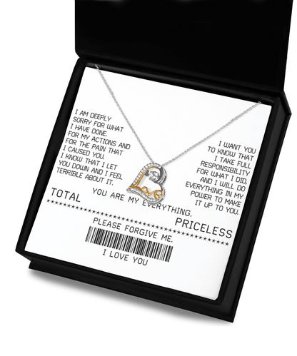 Apology Gift for Girlfriend, Wife, Soulmate - Sorry, Make It Up - Love Heart Pendant Necklace - Mallard Moon Gift Shop
