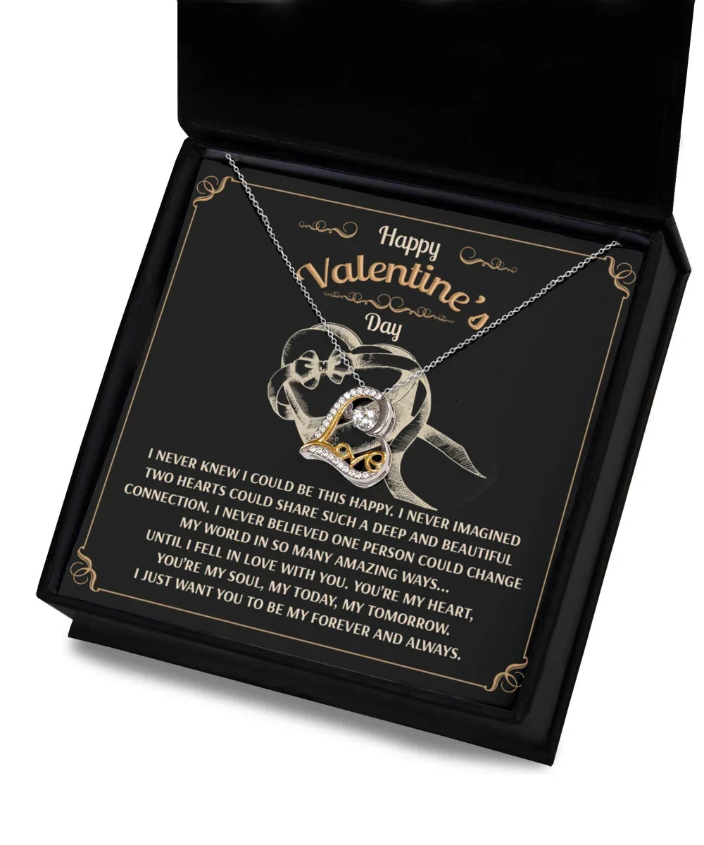 You’re My Forever - Love Dancing Heart Necklace - A Timeless Expression of Love for Your Soulmate - Heartfelt Gift for Valentine's Day
