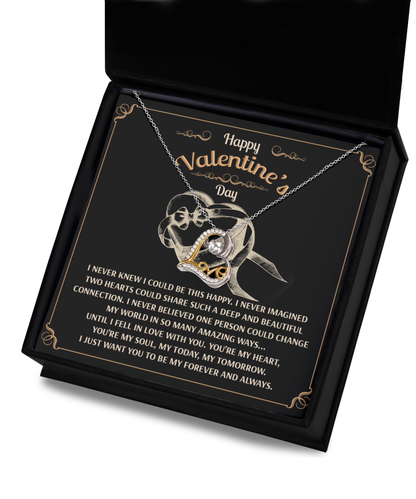 You’re My Forever - Love Dancing Heart Necklace - A Timeless Expression of Love for Your Soulmate - Heartfelt Gift for Valentine's Day - Mallard Moon Gift Shop
