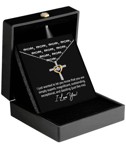 Gift for Mother - Mom You Are Just Like Me Cross Pendant Necklace - Mallard Moon Gift Shop