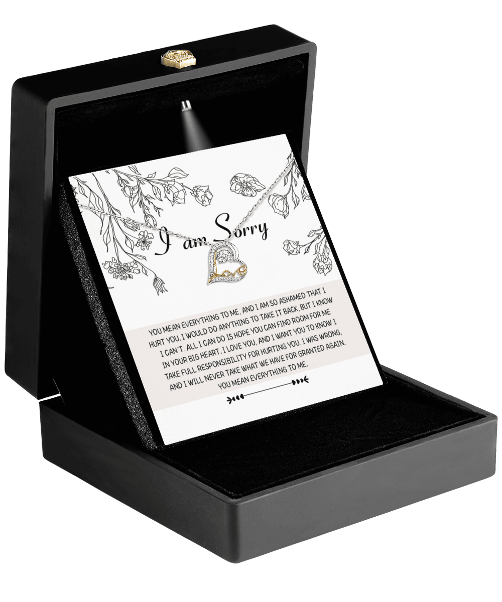 Apology Gift for Girlfriend, Wife, Soulmate - Sorry, Your Big Heart - Love Dancing Heart Pendant Necklace - Mallard Moon Gift Shop