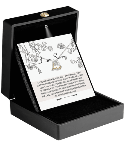 Apology Gift for Girlfriend, Wife, Soulmate - Sorry, Your Big Heart - Love Dancing Heart Pendant Necklace - Mallard Moon Gift Shop