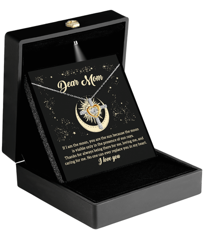 To My Mom If I am the Moon, You are the Sun Cross Pendant Necklace - Mallard Moon Gift Shop