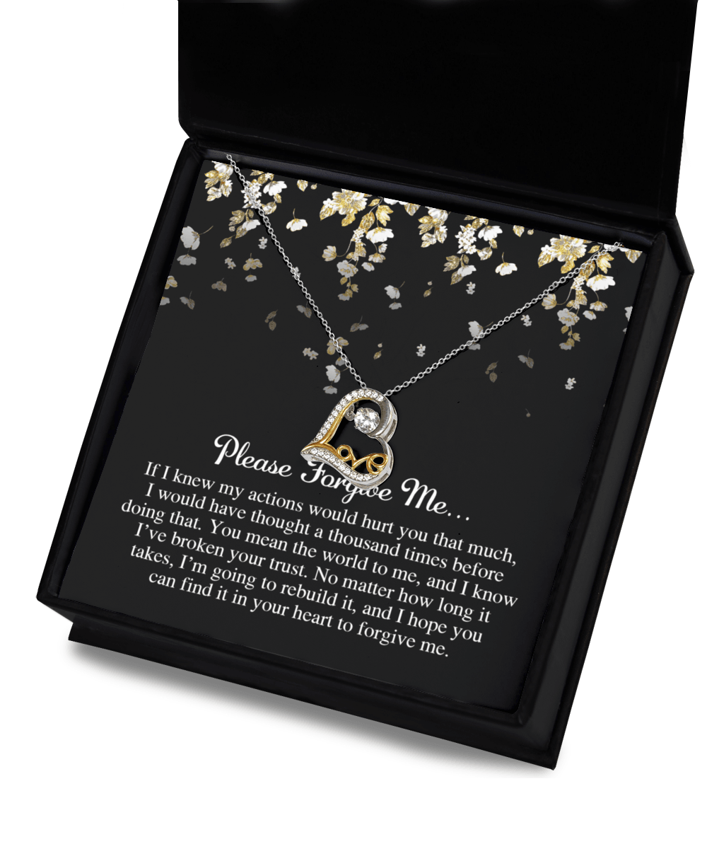 Apology Gift for Girlfriend, Wife, Soulmate - Sorry, Broken Your Trust - Love Dancing Heart Pendant Necklace - Mallard Moon Gift Shop