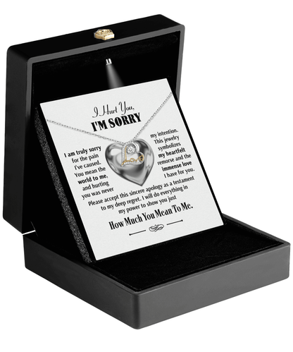 Apology Gift for Girlfriend, Wife, Soulmate - Sorry, Sincere Apology - Love Dancing Heart Pendant Necklace - Mallard Moon Gift Shop