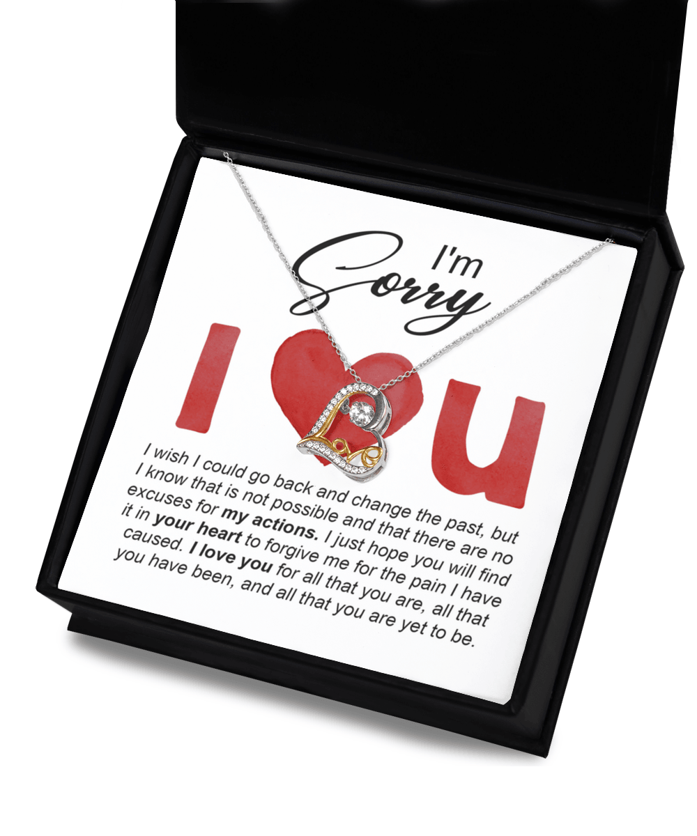 Gift for Girlfriend, Wife - Sorry, Change The Past - Love Dancing Heart Pendant Necklace - Mallard Moon Gift Shop