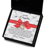 Daughter Christmas Present - Special Way - Love Dancing Heart Pendant Necklace