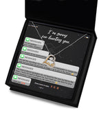 Apology Gift for Girlfriend, Wife, Soulmate - Sorry, Life Without You - Love Heart Pendant Necklace