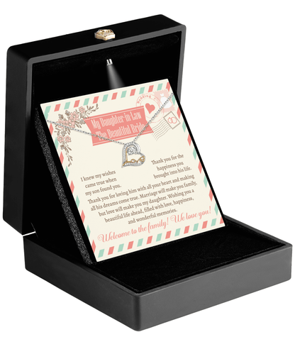 Daughter-In-Law Wedding Day Gift Welcome to the Family Love Heart Pendant Necklace - Mallard Moon Gift Shop