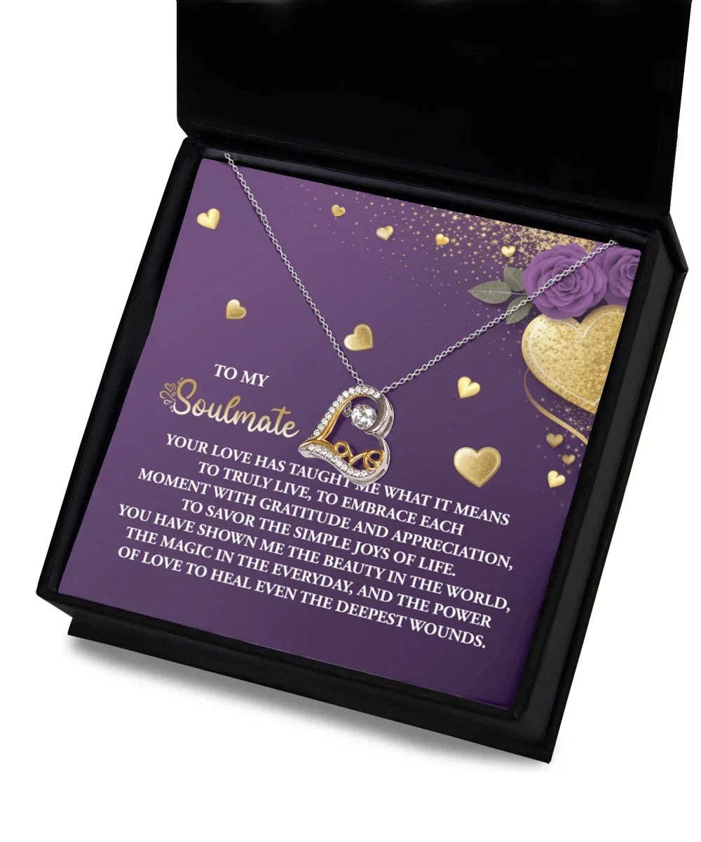 To My Soulmate - Love Dancing Heart Necklace – A Beautiful Valentine’s Day Gift Celebrating Love, Joy, and Healing