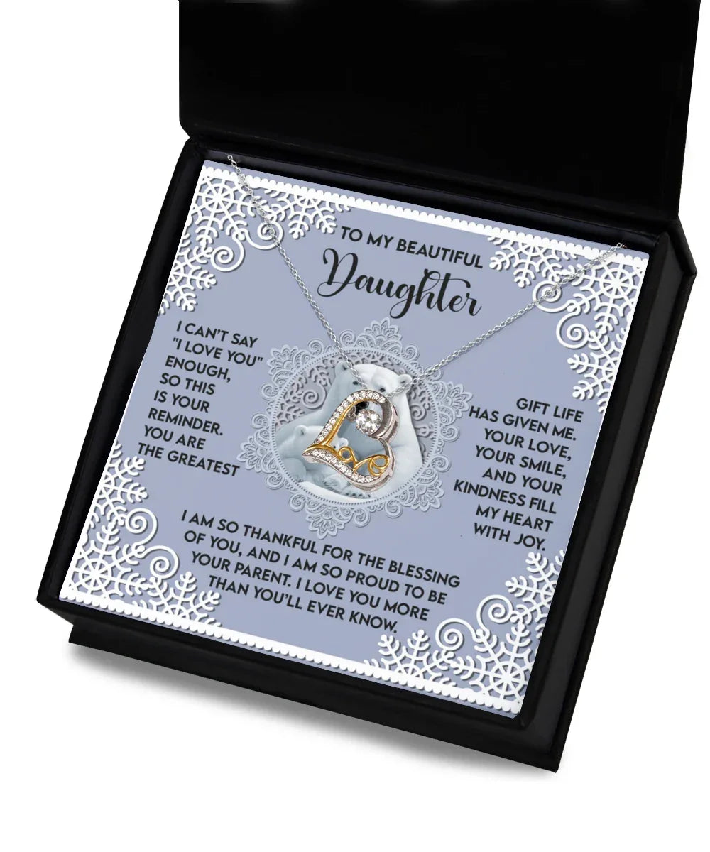 Gift for Daughter - Fill My Heart - Love Dancing Heart Pendant Necklace