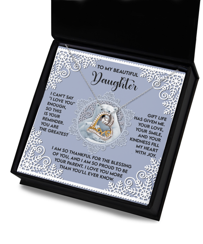 Gift for Daughter - Fill My Heart - Love Dancing Heart Pendant Necklace - Mallard Moon Gift Shop