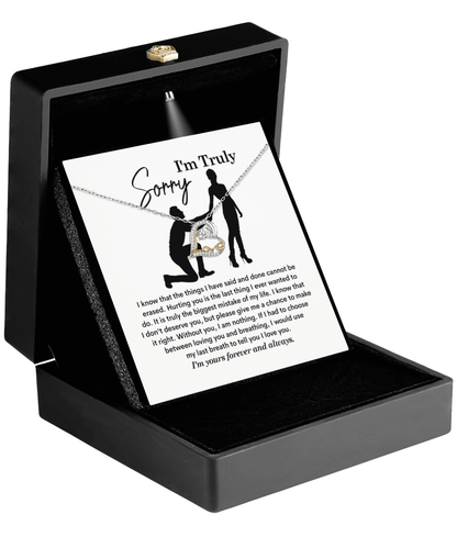 Apology Gift for Girlfriend, Wife - Sorry, My Last Breath - Love Heart Pendant Necklace - Mallard Moon Gift Shop