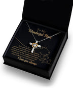 To My Wonderful Mom You Are The Lion that Protected, Supported and Nourished Me Cross Pendant Necklace