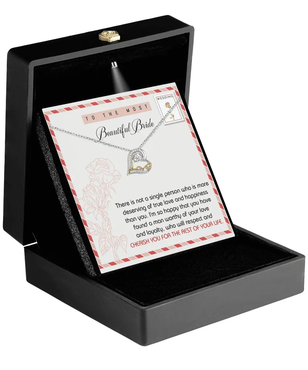 Gift for Bride Wedding Gift Dancing Love Heart Necklace