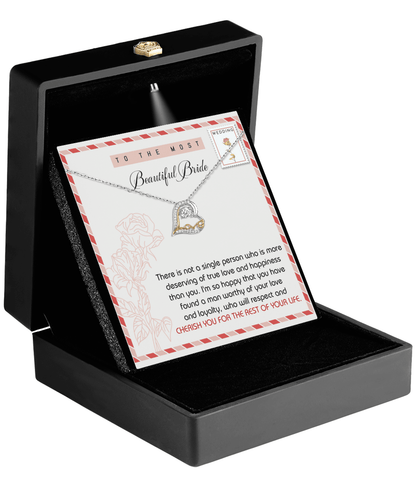 Gift for Bride Wedding Gift Dancing Love Heart Necklace - Mallard Moon Gift Shop