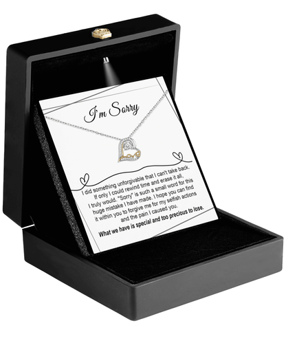 Apology Gift for Girlfriend, Wife, Soulmate - I'm Sorry, Forgive Me for the Pain I Caused You  - Love Heart Pendant Necklace - Mallard Moon Gift Shop