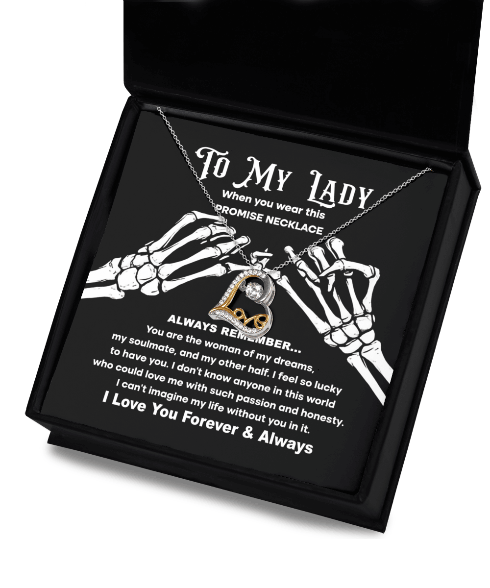 Soulmate Woman of My Dreams Halloween Inspired Love Dancing Heart Necklace - Mallard Moon Gift Shop