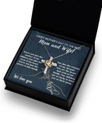 Mother's Day Gift to Wife You're the Mother of My Children and the Beat of My Heart Cross Pendant Necklace
