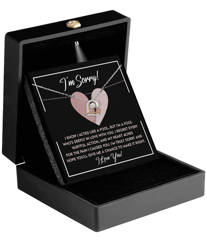 Apology Gift for Girlfriend, Wife, Soulmate - Sorry, Deeply In Love - Love Dancing Heart Pendant Necklace - Mallard Moon Gift Shop