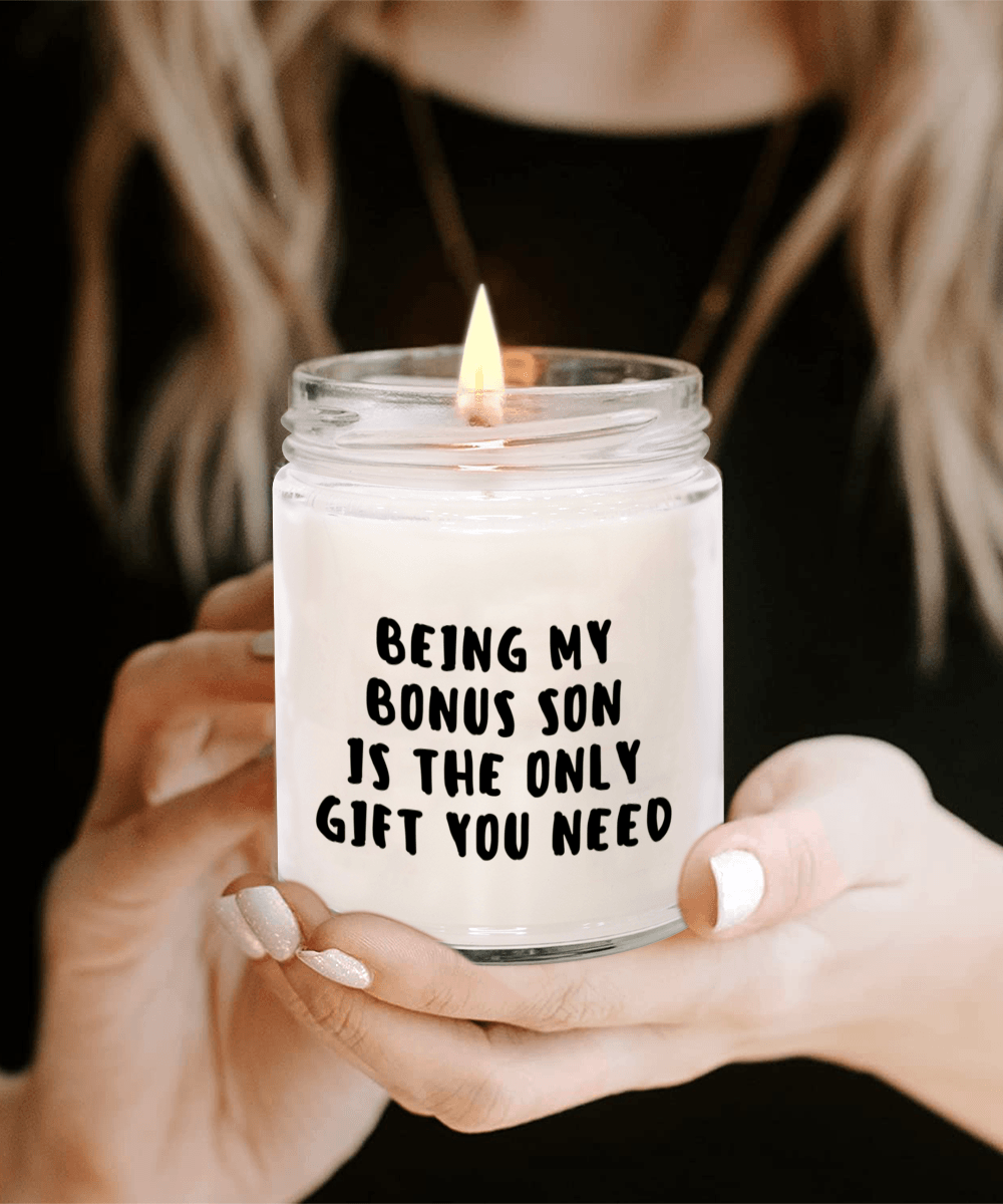 Bonus Son Gift Ideas - Being My Bonus Son is The Only Gift You Need Scented Soy Candle - Mallard Moon Gift Shop
