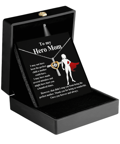 To My Hero Mom I May Not Have Been the Perfect Child. But You are the Perfect Mom Cross Pendant Necklace - Mallard Moon Gift Shop