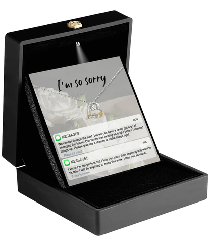 Apology Gift for Girlfriend, Wife, Soulmate - Sorry, I'm Not Perfect - Love Heart Pendant Necklace - Mallard Moon Gift Shop