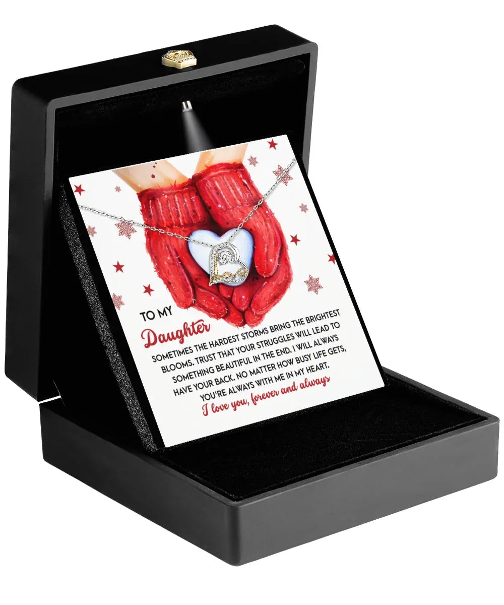 Daughter Christmas Present - In My Heart - Love Dancing Heart Pendant Necklace