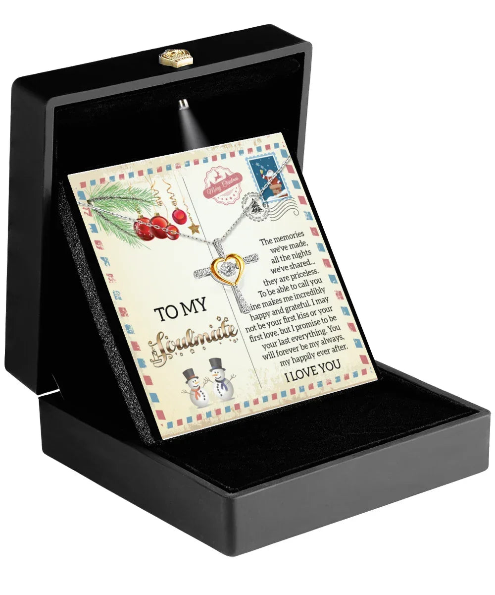 Soulmate, Wife, Girlfriend Romantic Gift - Last Everything - Dancing Cross Pendant Necklace