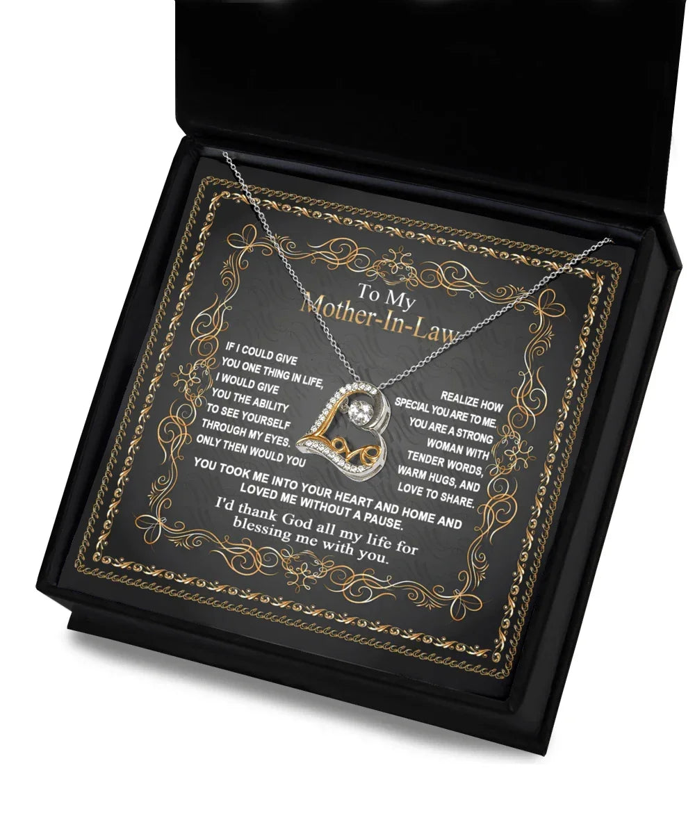 Mother-in-Law Gift You Took Me Into Your Heart and Home Heart Pendant Necklace