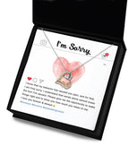 Apology Gift for Girlfriend, Wife, Soulmate - Sorry, Cannot Erase - Love Dancing Heart Pendant Necklace