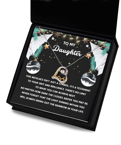 Daughter Christmas Present - The Rainbow - Love Dancing Heart Pendant Necklace - Mallard Moon Gift Shop