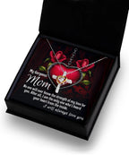 To My Gorgeous Mom I Heard Your Heart From the Inside Cross Pendant Necklace