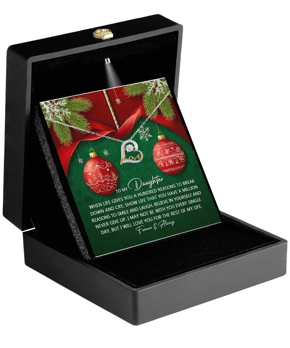Daughter Gift - Million Reasons - Love Dancing Heart Pendant Necklace
