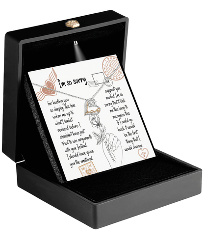 Apology Gift for Girlfriend, Wife, Soulmate, Emotional Support - Love Dancing Heart Pendant Necklace - Mallard Moon Gift Shop