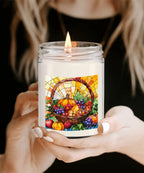 Bountiful Fall Fruit Basket - Stained Glass Soy Scented Container Jar Candle