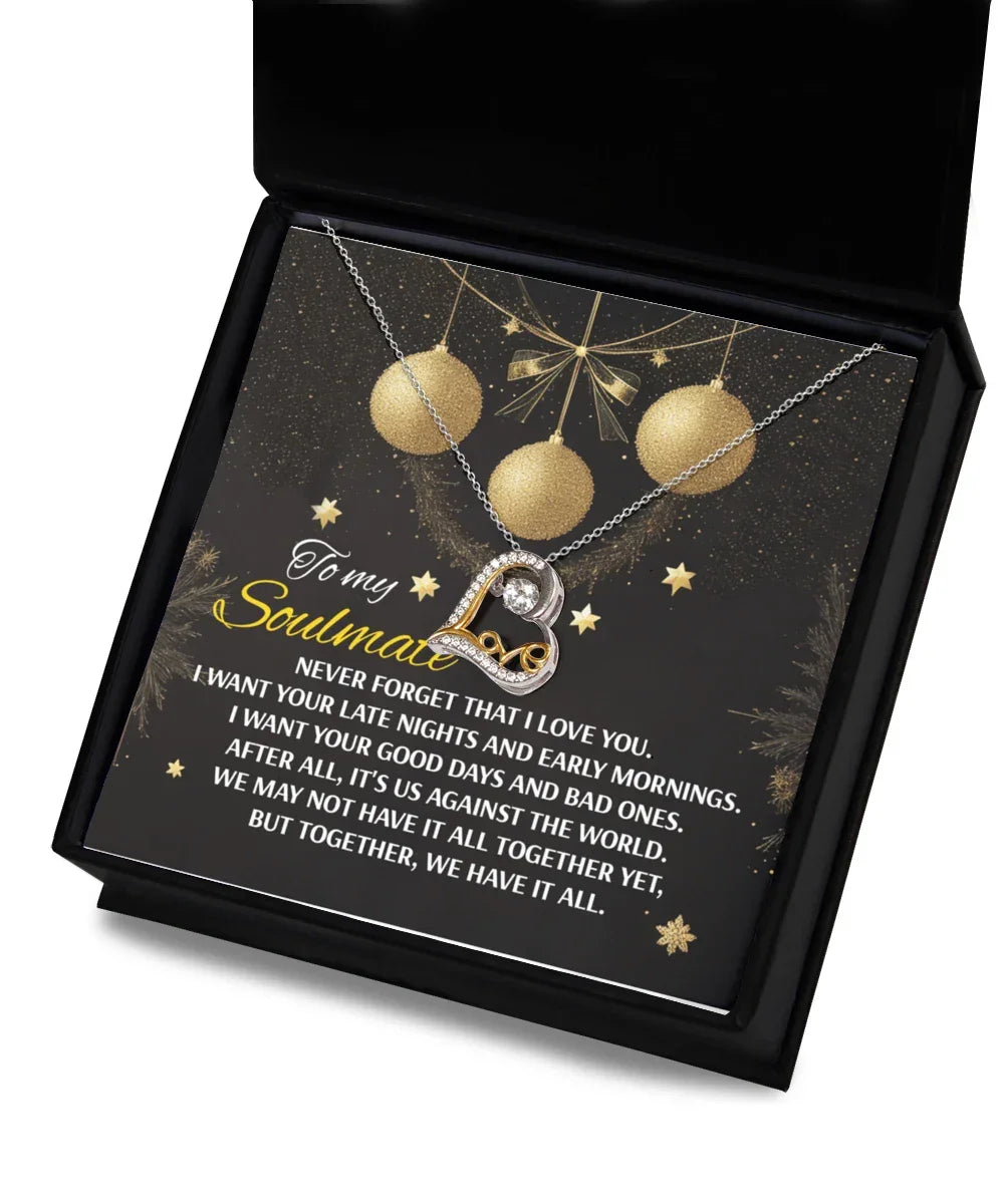 Gift for Soulmate - Have It All - Love Dancing Heart Pendant Necklace