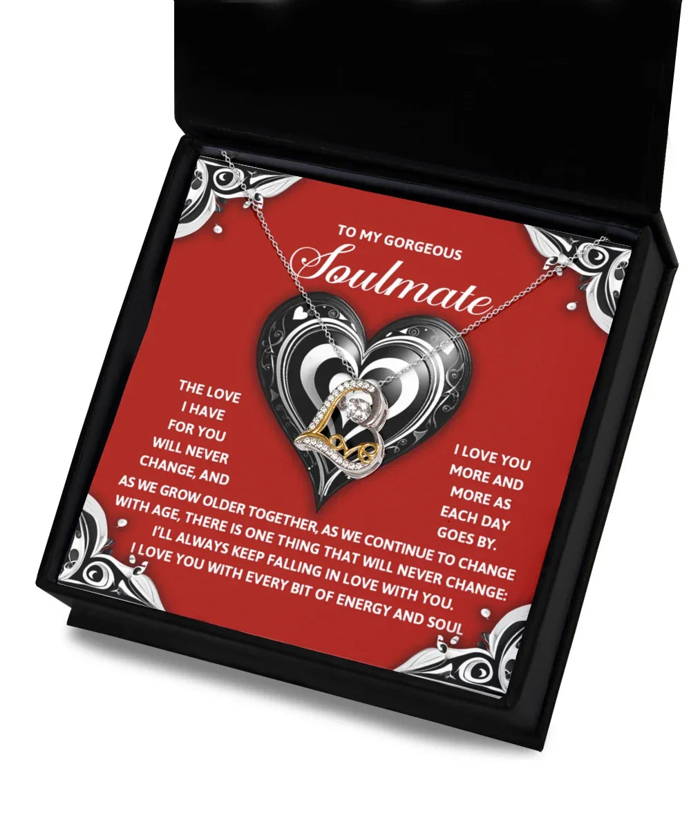 To My Gorgeous Soulmate - Love Dancing Heart Necklace – A Romantic Gift to Celebrate Everlasting Love