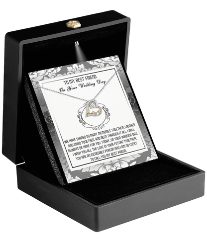 Best Friend Wedding Day Gift - An Incredible Person - Love Dancing Heart Pendant Necklace - Mallard Moon Gift Shop