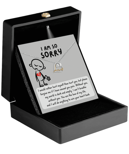 Apology Gift for Girlfriend, Wife, Soulmate - Sorry, Dark And Empty - Love Dancing Heart Pendant Necklace - Mallard Moon Gift Shop