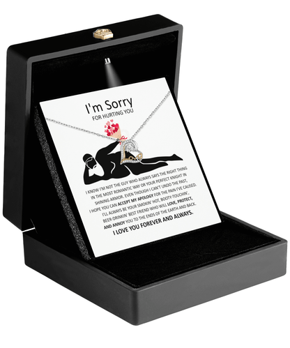 Apology Gift for Girlfriend, Wife, Soulmate - Sorry, The Most Romantic - Love Dancing Heart Pendant Necklace - Mallard Moon Gift Shop