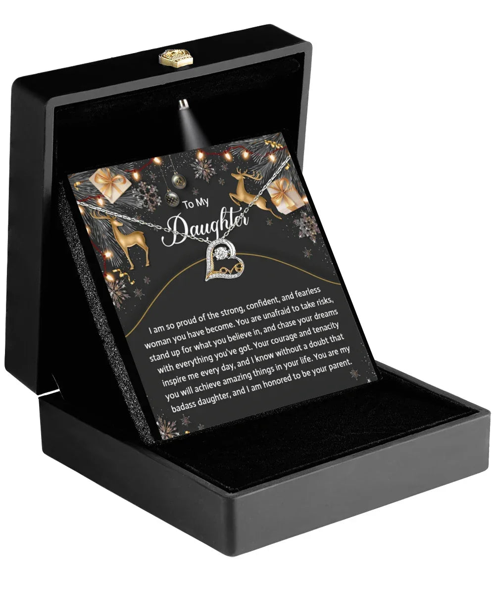 Gift for Daughter - Amazing Things - Love Dancing Heart Pendant Necklace
