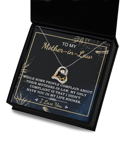 Gift for Mother-in-Law I Wish You Were In My Life Sooner Dancing Heart Pendant Necklace - Mallard Moon Gift Shop