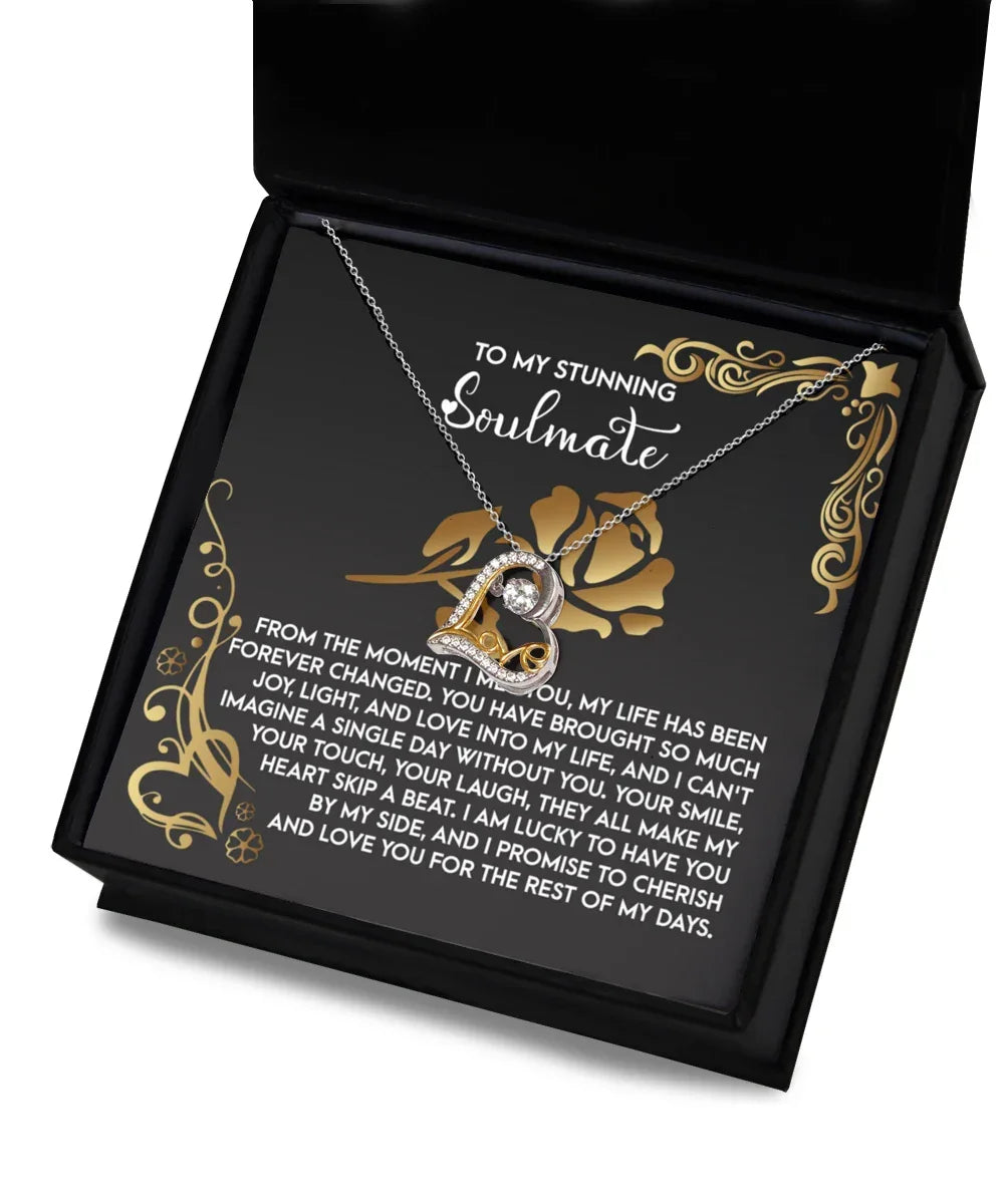 To My Stunning Soulmate - Love Dancing Heart Necklace – A Romantic Gift to Celebrate Joy, Love, and Forever Devotion