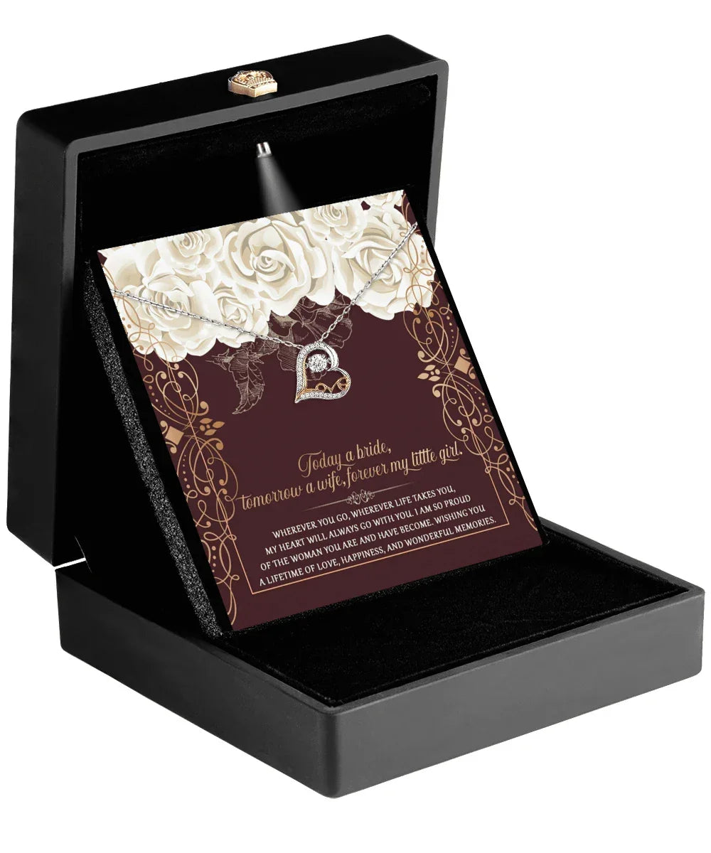 Daughter Wedding Day Gift - Wonderful Memories - Love Dancing Heart Pendant Necklace
